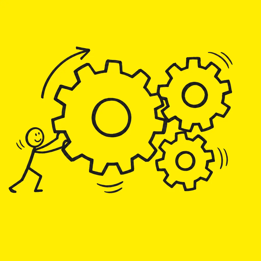 Handgetekende illustratie bij de training AI Agents training