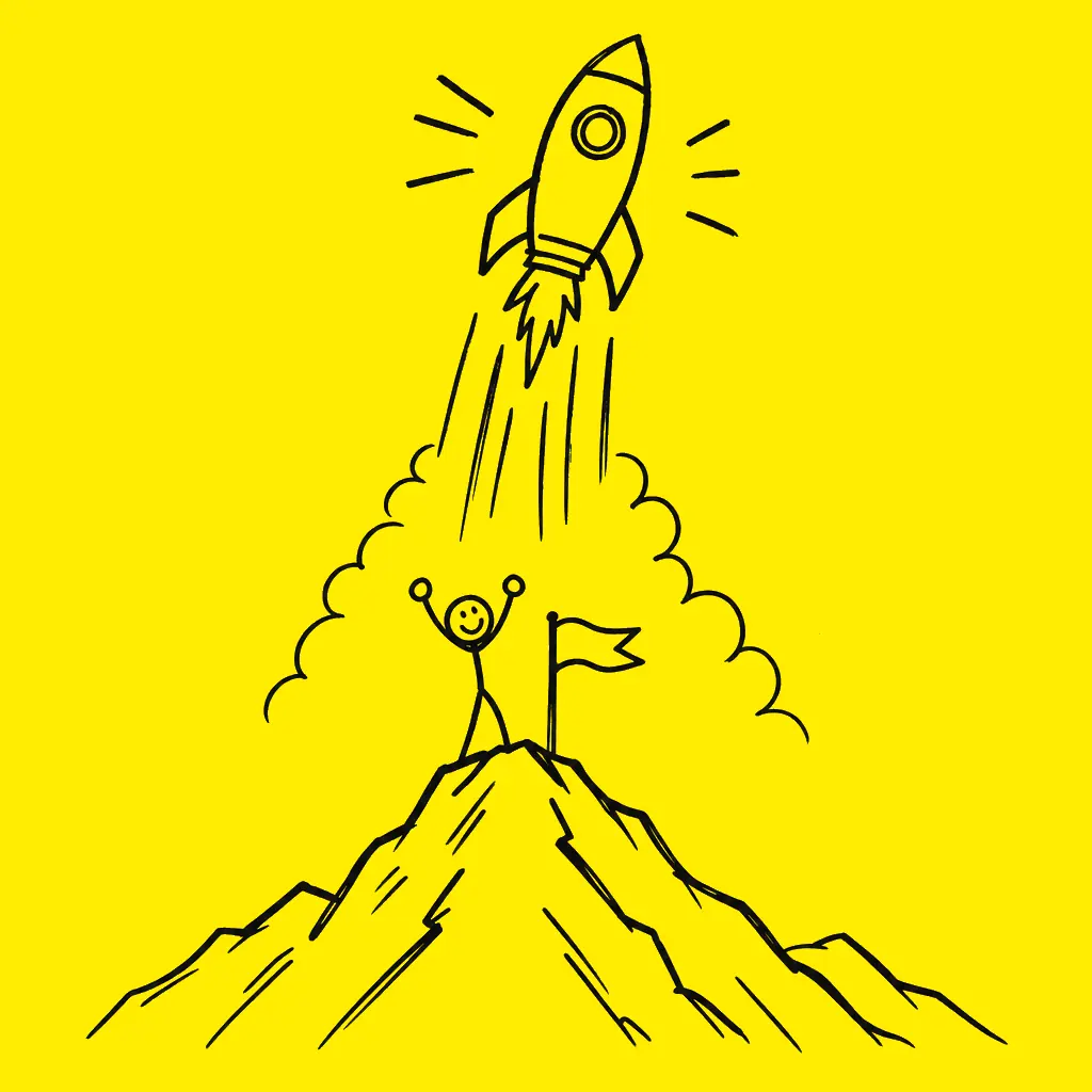 Handgetekende illustratie bij de training Training vibe coding voor beginners