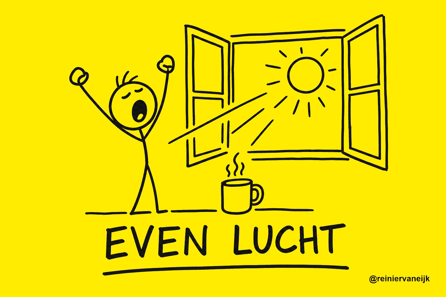 Handgetekend even lucht