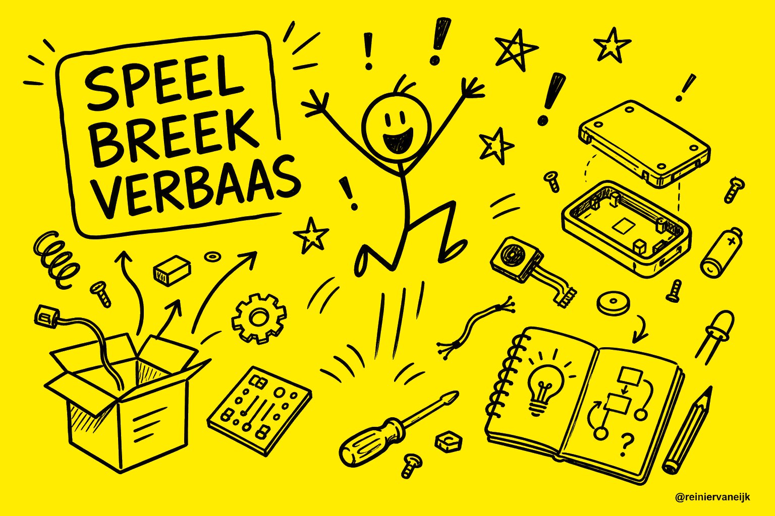 Handgetekend speel breek verbaas