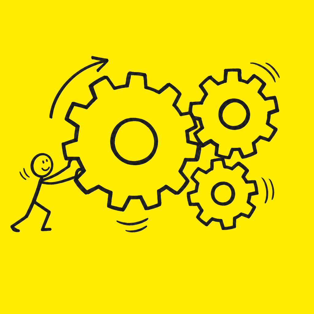 Handgetekende illustratie bij de training AI Agents training